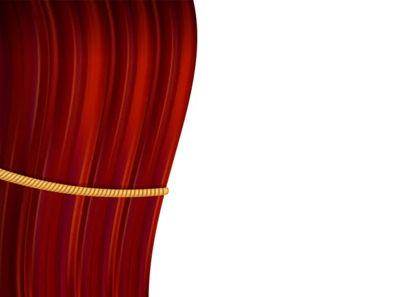 Premium Dark red curtain scene gracefully. Cover isolated. Vector background with luxury scarlet red silk velvet curtains and draperies. Red curtain opened on white background — Archivo Imágenes Vectoriales