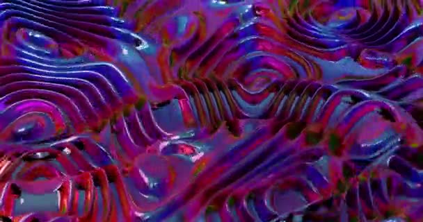 Iridescent Abstract Gradient Surface Swirl Waves Liquid Marble Texture Marble — Stockvideo