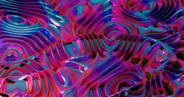 Iridescent abstrakt rosa och lila bakgrund. Render levande kosmisk yta med reflektion och ultraviolett lutning. Abstrakt trendig metallisk bakgrund — Stockfoto