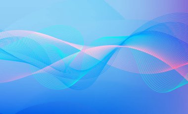 Modern abstract background with swirl lines and blue gradient. Technology blue background with wave lines. Vector clean digital cover. 