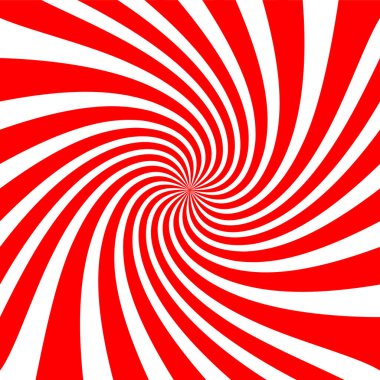 Abstract starburst red background. Radial lines in curve. Vector cool background for holiday. Red vortex pattern background