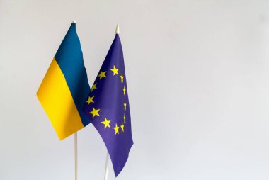 Ukrayna ve Avrupa Birliği bayrakları izole edildi