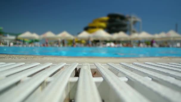 Lyxig semester vid poolen på solig dag — Stockvideo
