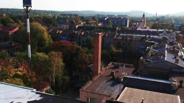 Luftaufnahme des historischen Zentrums von Kryvyi Rih — Stockvideo