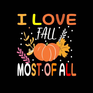 Autumn Fall tipografi T-shirt tasarım vektörü
