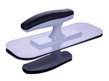 Dekor sıvası işi için plastik mala beyaz üzerine izole edilmiş