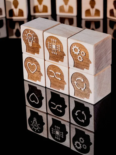 Concept of soft power as the basis of modern effective management as symbols on wooden cubes