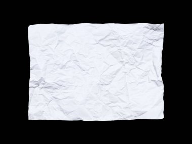Kırışık beyaz poster deseni siyah arkaplanda izole edilmiş