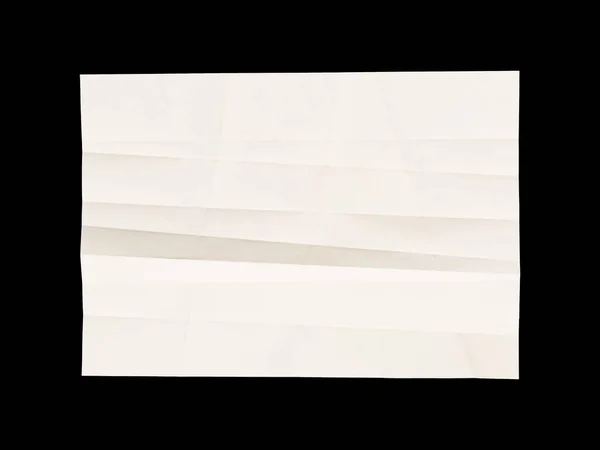 Белая Бумага Морщинистый Плакат Изолирован Черном Фоне — стоковое фото