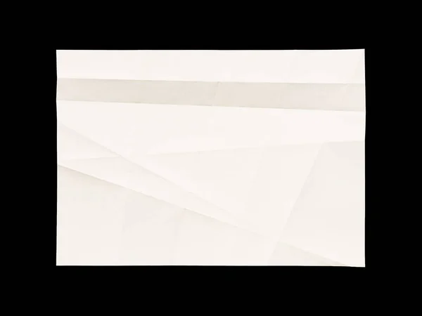 Siyah Arkaplanda Izole Edilmiş Beyaz Buruşuk Kağıt Dokusu — Stok fotoğraf