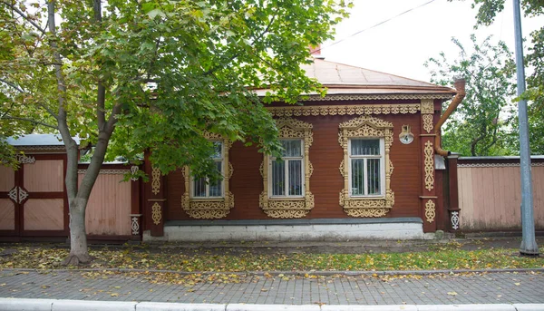 Velha Casa Madeira Russa — Fotografia de Stock