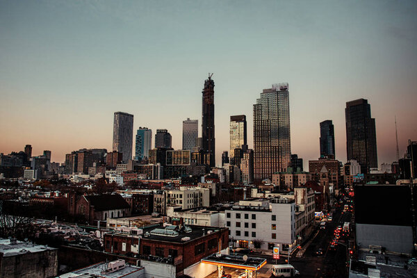 December 2021, NY View over Brooklyn Skyline, NY. High quality photo