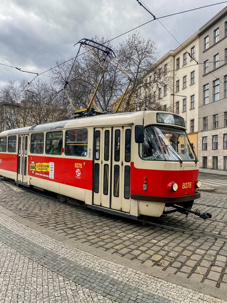 Vecchio Tram Praga Tram Carrello — Foto Stock