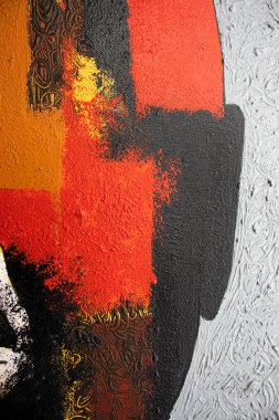 Soyut sanat geçmişi. Tuval üzerine yağlı boya boya. Çok renkli parlak doku.