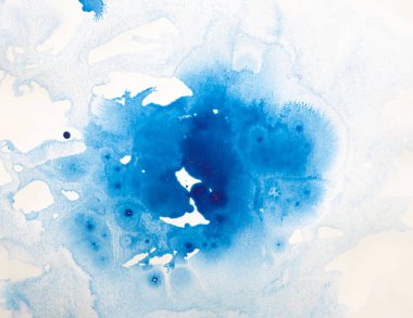 mavi boya soyut arkaplan dokusu kağıt üzerine suluboya posterlerin, kartların, davetiyelerin, duvar kağıtlarının modern tasarımı