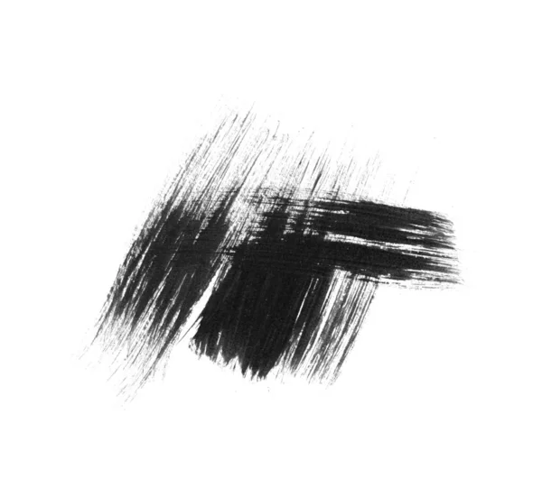 Black Brush Strokes White Background — Stock Photo, Image