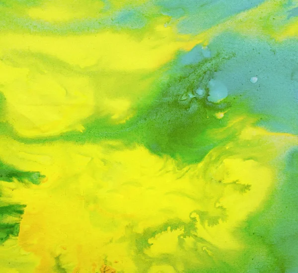 Żółto Zielona Farba Streszczenie Sztuki Tło Tekstura Akwarela Papierze Nowoczesny — Zdjęcie stockowe