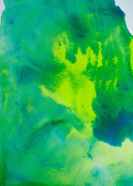 Pintura Amarilla Verde Arte Abstracto Fondo Textura Acuarela Sobre Papel — Foto de Stock