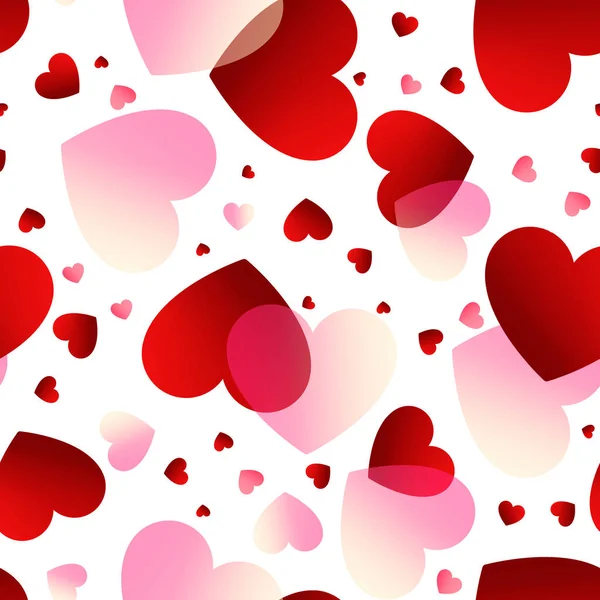Walentynki Czerwony Różowy Rose Gradientowe Serca Czarnym Tle Bezszwowe Tło — Zdjęcie stockowe