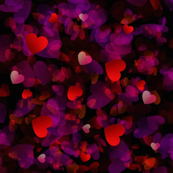 Valentinstag Rote Und Rosa Rose Gradienten Herzen Auf Schwarzem Hintergrund — Stockfoto