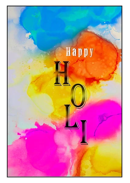 Abstract Kleurrijke Happy Holi Achtergrond Elementen Voor Kaart Ontwerp Happy — Stockfoto