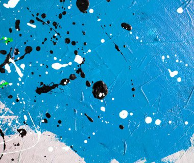 El çizimi yağlı boya. Soyut sanat geçmişi. Tuval üzerine yağlı boya boya. Renk dokusu. Sanat eserinin bir parçası. Boya lekeleri. Fırça darbeleri.