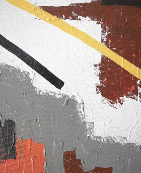 El çizimi yağlı boya. Soyut sanat geçmişi. Tuval üzerine yağlı boya boya. Renk dokusu. Sanat eserinin bir parçası. Boya lekeleri. Fırça darbeleri.