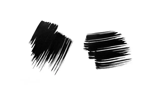 Black Brush Stroke Isolated White Background — 스톡 사진