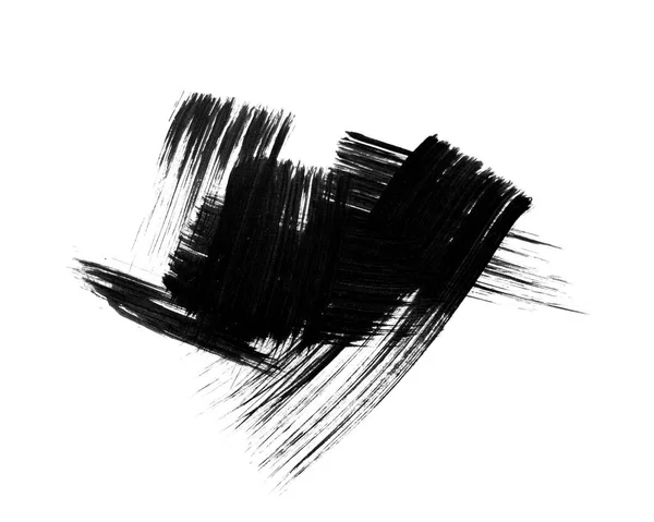 Black Brush Stroke Isolated White Background — Stock fotografie