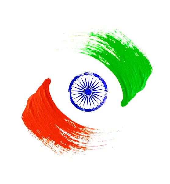 Aquarel Grunge Borstel Slag Illustratie Vlag Voor Indiase Augustus India — Stockfoto