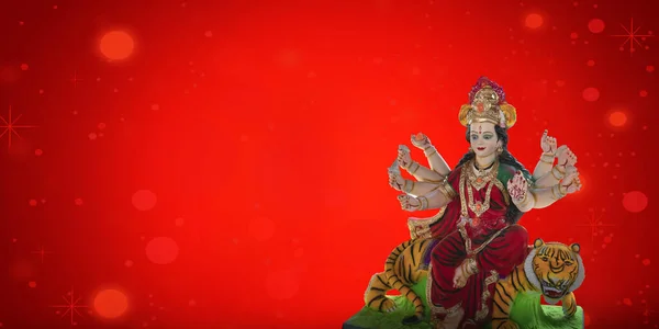 Subh Navratri Durga Puja Taiteellinen Banneri Subh Navratri Tausta Durga — kuvapankkivalokuva