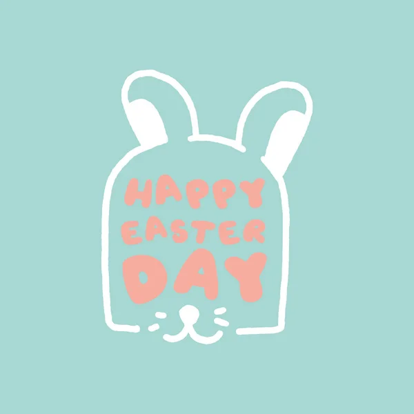 Sevimli Tipografi Mutlu Paskalya Günleri Tavşan Doole Tasarım Poster Dekorasyonu — Stok Vektör