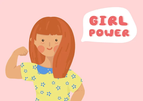 Girl Power Cute Doodle Design Vector Feminismus Bewegung Freedom Attitude — Stockvektor
