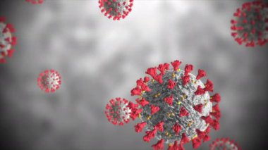 Coronavirus 'un (COVID-19) (SARS-CoV-2) kavramı mikroskobik ve ayrıntılı olarak görülür..