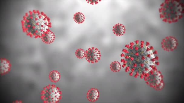 Koncepció Animáció Coronavirus Covid Néven Ismert Sars Cov Látható Mikroszkopikusan — Stock videók