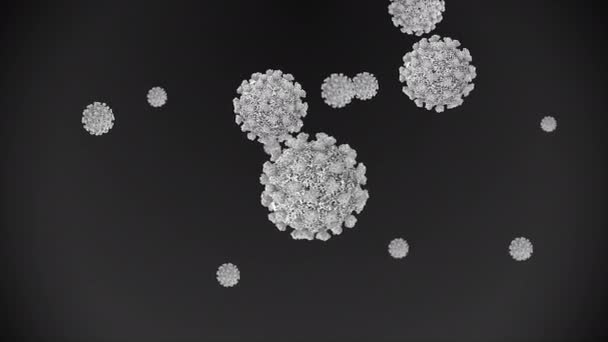 Coronavirus Sars Cov Mikroskobik Detaylı Olarak Bilinen V13 Animasyonu Covid — Stok video