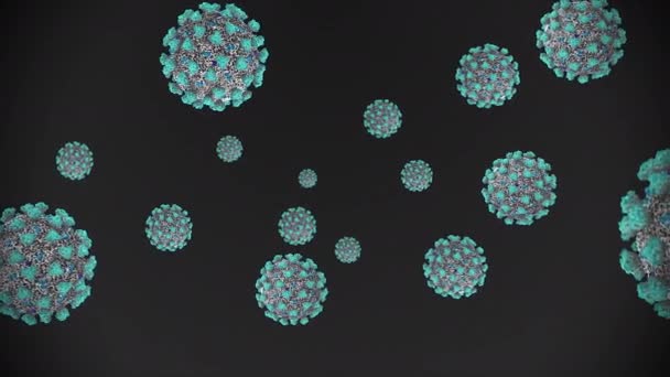 Έννοια Animation Του Coronavirus Covid Γνωστή Sars Cov Φαίνονται Μικροσκοπικά — Αρχείο Βίντεο