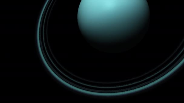 Konzept Ur1 Ansicht Des Realistischen Planeten Uranus Mit Ringen — Stockvideo