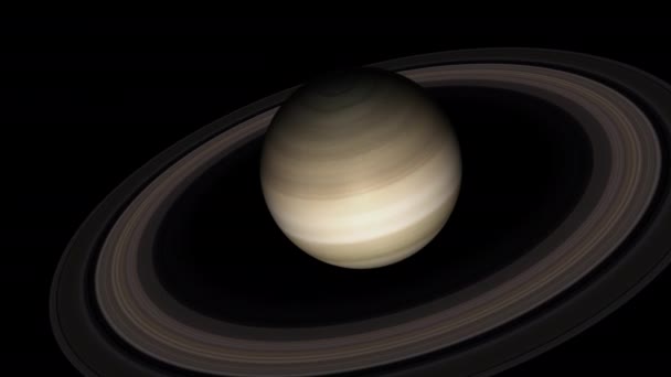 Konzept Ur1 Ansicht Des Realistischen Planeten Saturn — Stockvideo