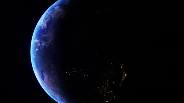 Concept Vista Planeta Realista Terra Espaço Com Nuvens Atmosféricas Efeitos — Vídeo de Stock