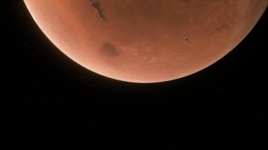 Gerçekçi gezegen Mars 'ın atmosferini atmosfer ve yıldızlarla donatan 3D görünümü 50-P1 konsepti.