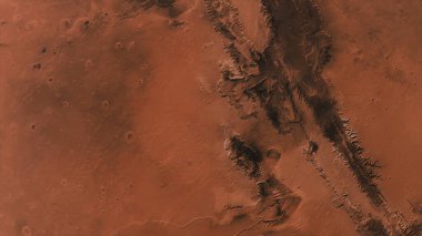 Gerçekçi gezegen Mars 'ın yüzeyini uzaydan yansıtan 3 boyutlu görüntüye 40-P1 konsepti.