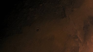 Gerçekçi gezegen Mars 'ın yüzeyini uzaydan yansıtan 3 boyutlu görüntüyü kavramsal 84-P1 görüntüsü.