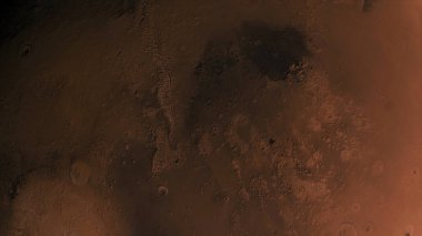 Gerçekçi gezegen Mars 'ın yüzeyini uzaydan yansıtan 3D görünümü 83-P1 konsepti.