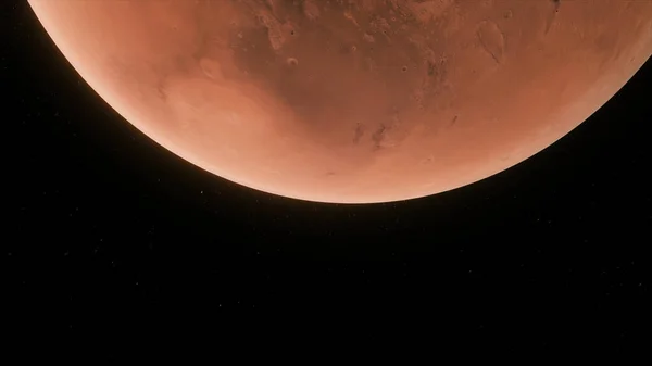 Conceito Vista Superfície Marte Planeta Realista Renderização Com Atmosfera Estrelas — Fotografia de Stock