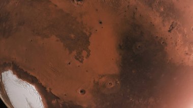 3D gerçekçi gezegen Mars 'ın yüzeyini uzaydan yansıtan 113-P1 görünümü.