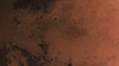 3D gerçekçi gezegen Mars 'ın yüzeyini uzaydan yansıtan 114-P1 görünümü.