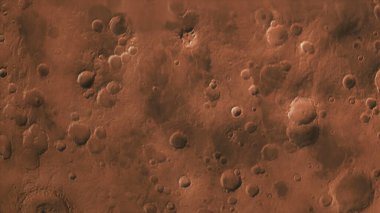 Gerçekçi gezegen Mars 'ın yüzeyini uzaydan yansıtan 3D görünümü 2-P1 konsepti.