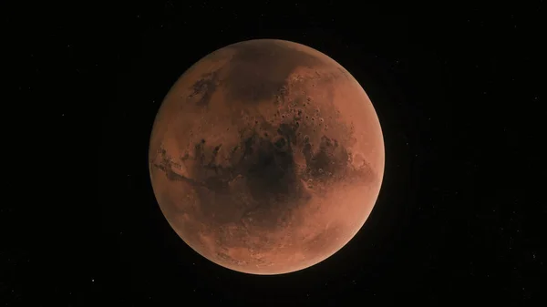 Conceito 104 Vista Planeta Renderização Realista Mars Com Atmosfera Estrelas — Fotografia de Stock