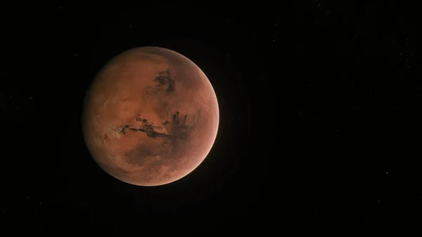 Conceito 109 Vista Planeta Renderização Realista Mars Com Atmosfera Estrelas — Fotografia de Stock
